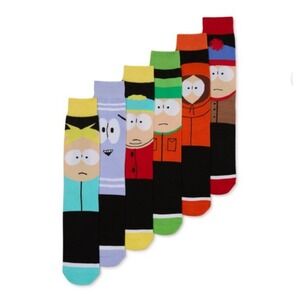 South Park Comedy‎ Central Crew Socks 6 pairs Men's Shoe Size 6-12 Ages 18+